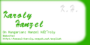 karoly hanzel business card